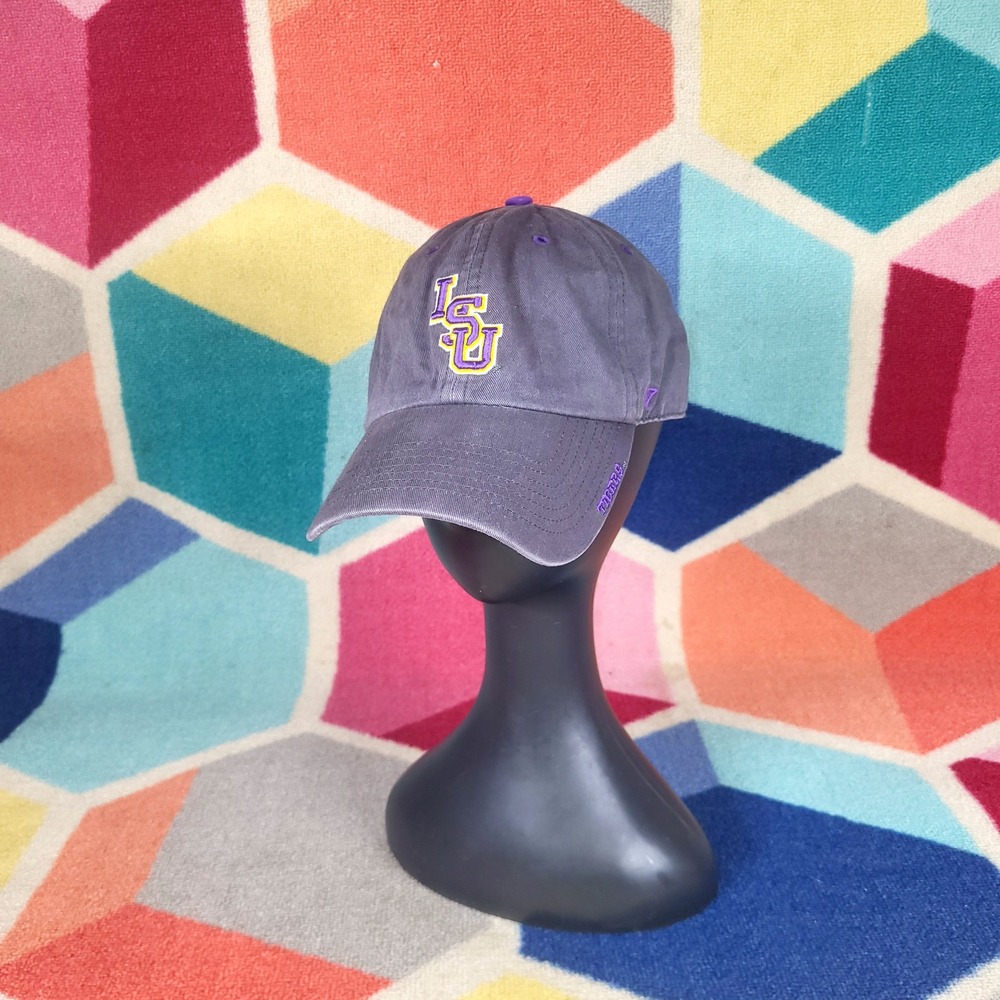 LSU Tigers Baseball Cap Purple Yellow Logo Adjustable Strap Gray‎